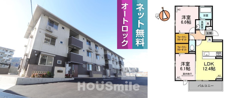セレーノ南田宮 108の外観と間取り図