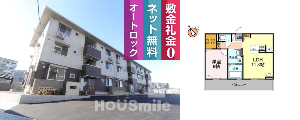 セレーノ南田宮 305の外観と間取り図