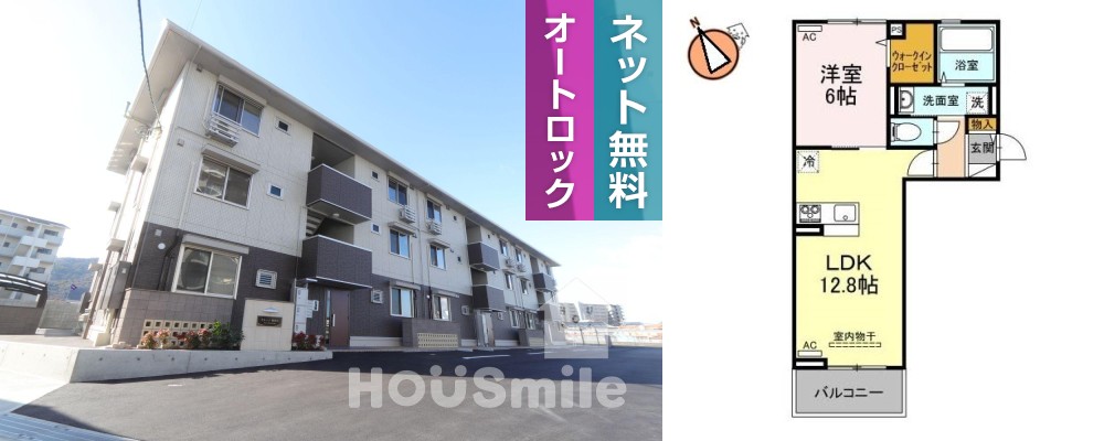 セレーノ南田宮 306の外観と間取り図