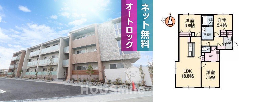 BEREO蔵本元町 101の外観と間取り図