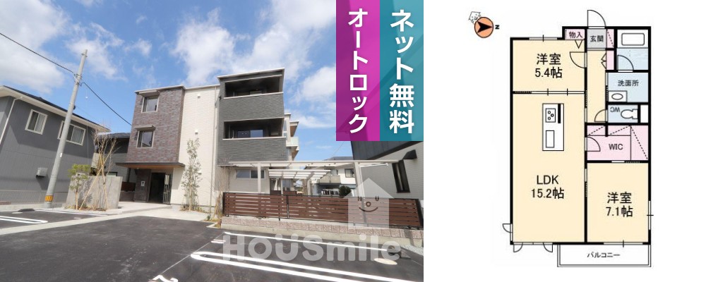 ベレオ杏樹 102の外観と間取り図