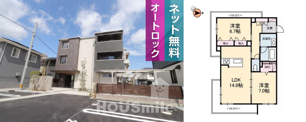 ベレオ杏樹 301の外観と間取り図