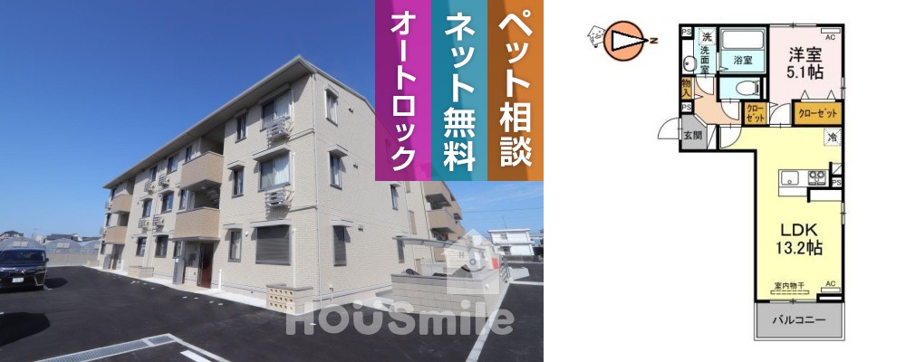 ロイヤルサンB 301の外観と間取り図