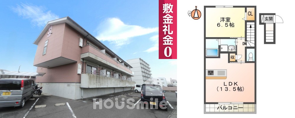 川内町金岡 アパート 1LDK 203の外観と間取り図