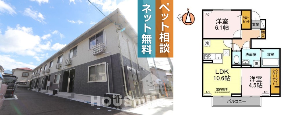 クレスト八万 101の外観と間取り図