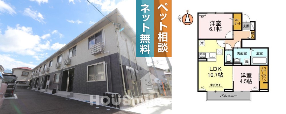 クレスト八万 105の外観と間取り図
