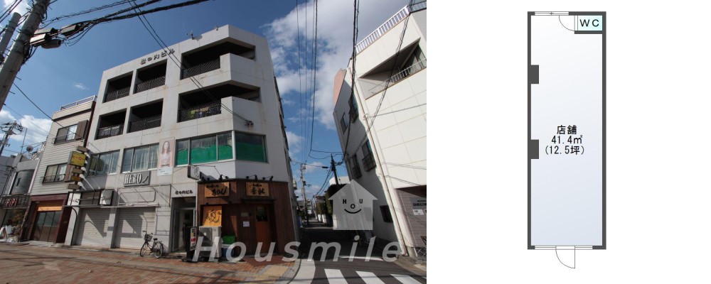 佐古二番町 店舗 103の外観と間取り図