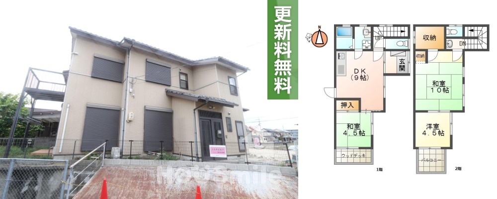 名東町 一戸建て 3DK Aの外観と間取り図
