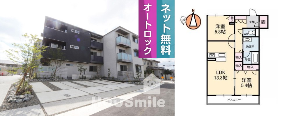 ベレオ北矢三 103の外観と間取り図
