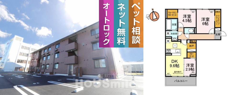 サンセール問屋町 303の外観と間取り図