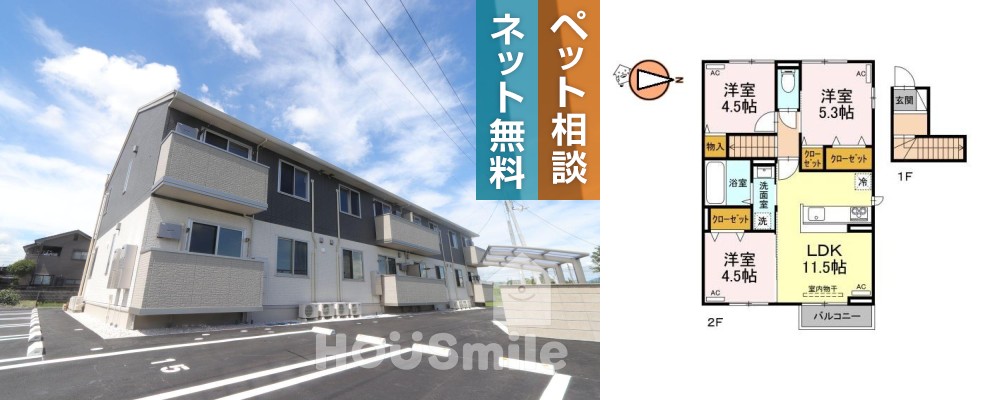 アルティス庄町 201の外観と間取り図