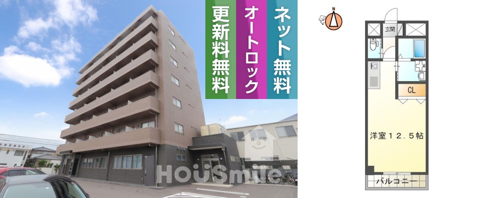 モンテリザイア末広 504の外観と間取り図