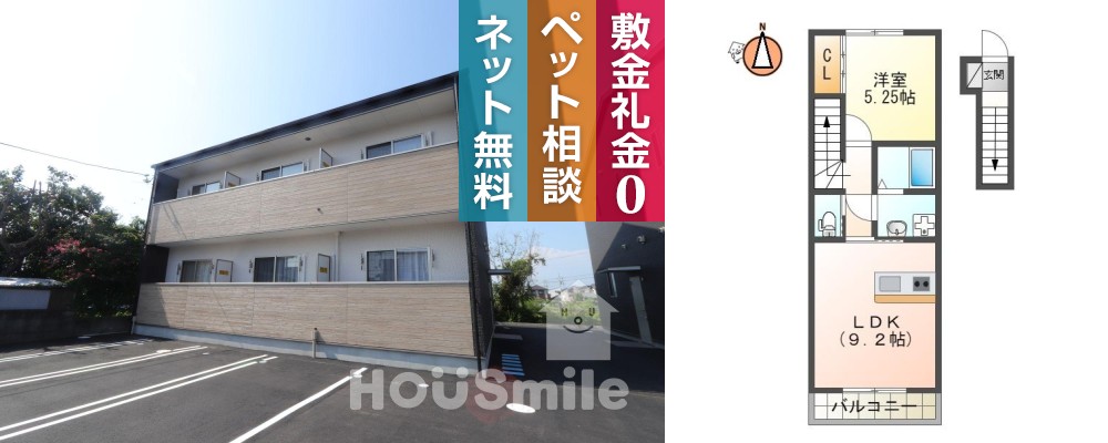 国府町府中字堀田 アパート 1LDK 202の外観と間取り図