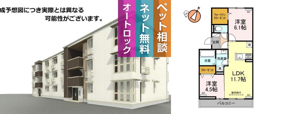 アーバンライフヒロ 201の外観と間取り図