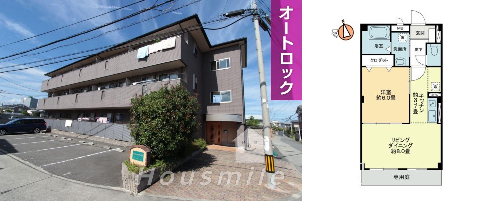 フォブールイノツ 302の外観と間取り図