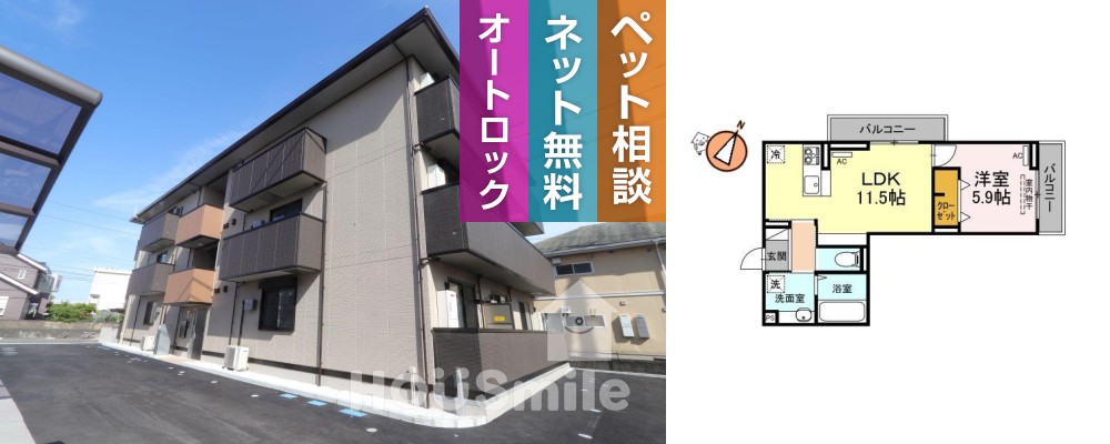 ヒーローキングダム 201の外観と間取り図