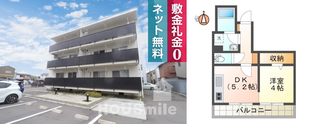 佐古三番町 マンション 1DK 301の外観と間取り図