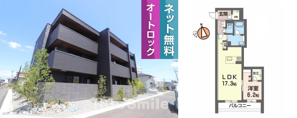 シャーメゾンプレミアス下助任 203の外観と間取り図