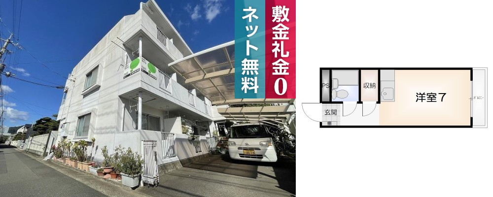 南昭和町 マンション 1R 203の外観と間取り図