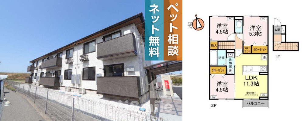 ブリエ ドゥ C棟 203の外観と間取り図
