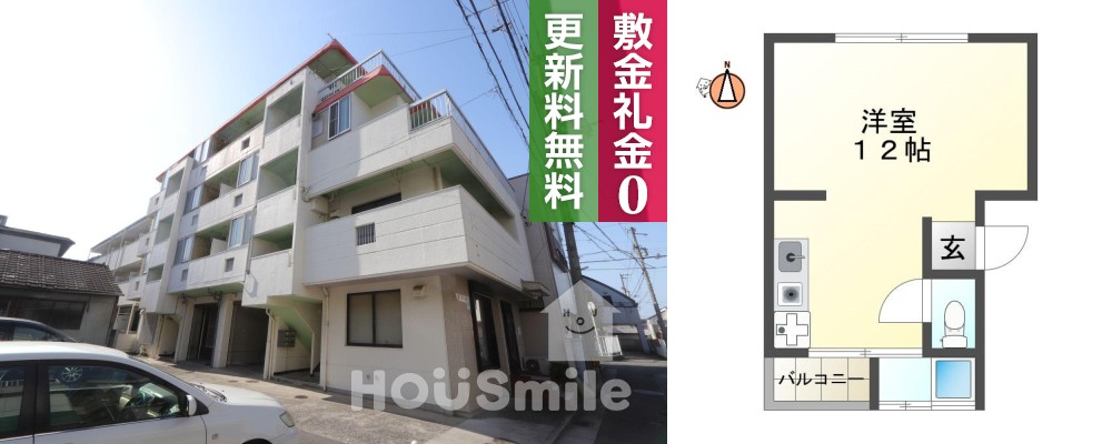 南佐古六番町 マンション 1R 202の外観と間取り図