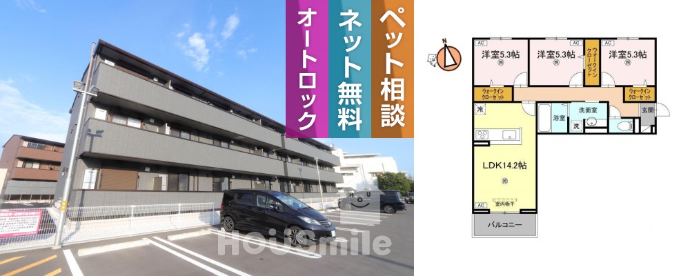 サンセール問屋町II 307の外観と間取り図