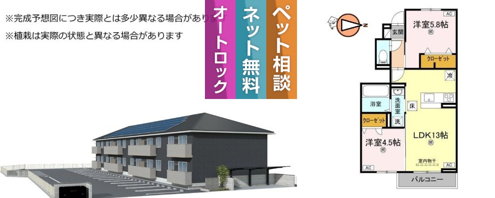 オリエンタルコート南田宮 101の外観と間取り図