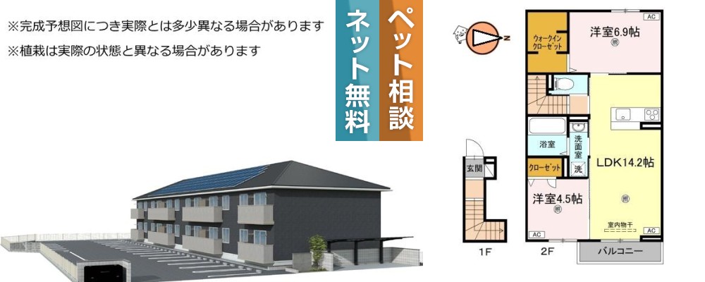 オリエンタルコート南田宮 201の外観と間取り図
