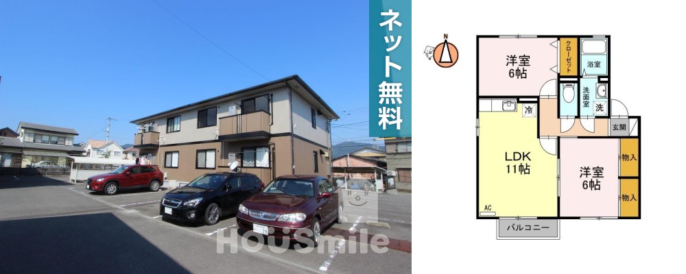 プラザ・ルミエール弐番館 B棟 102の外観と間取り図