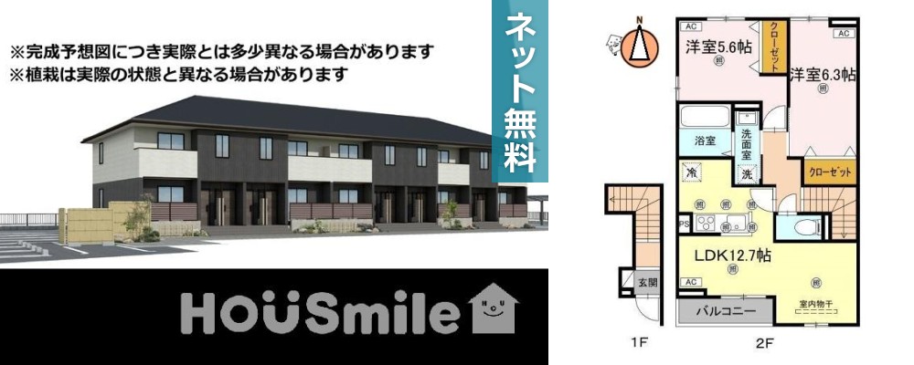 グランツ上福万 A棟 201の外観と間取り図