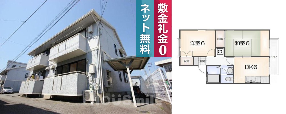 南昭和町 アパート 2DK 204の外観と間取り図