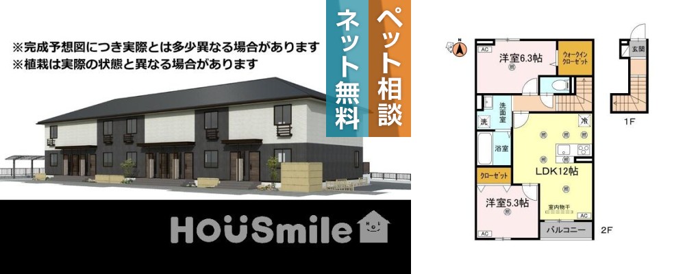 グランツ上福万 B棟 202の外観と間取り図