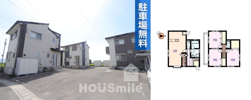 川内町大松 一戸建て 3LDK Bの外観と間取り図