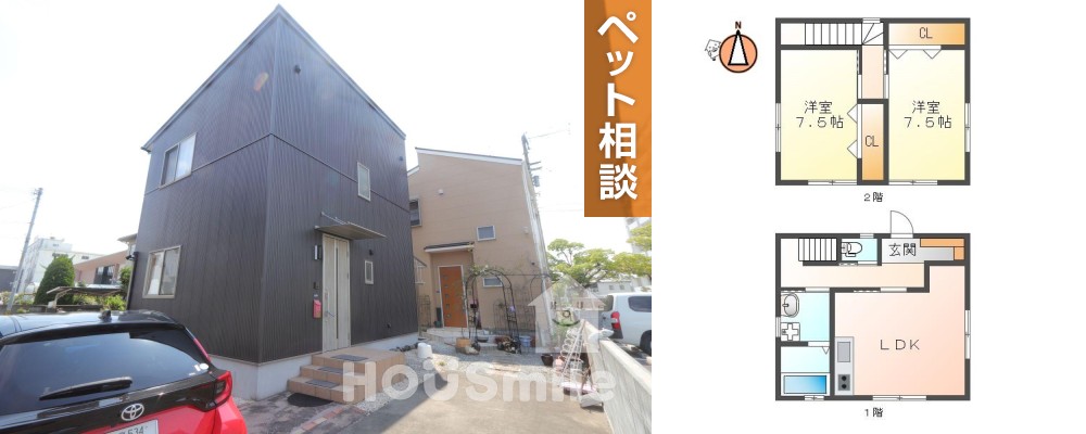 福島 一戸建て 2LDK 1の外観と間取り図