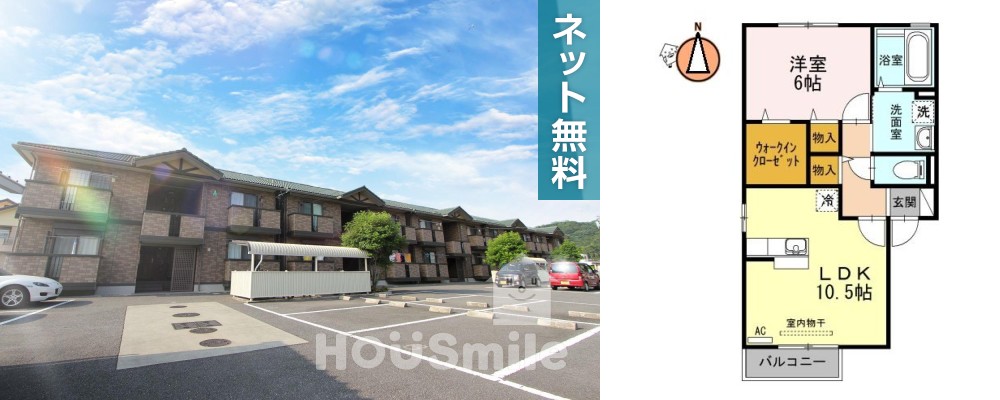 コーポK B棟 B201の外観と間取り図