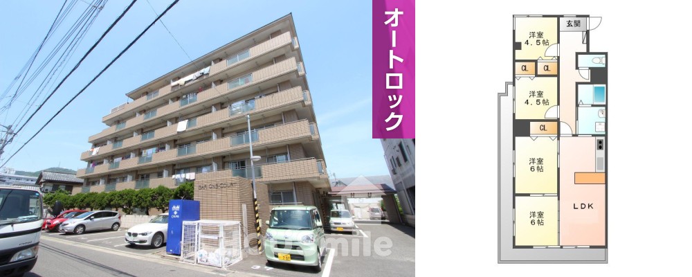 明神町 マンション 4LDK 206の外観と間取り図