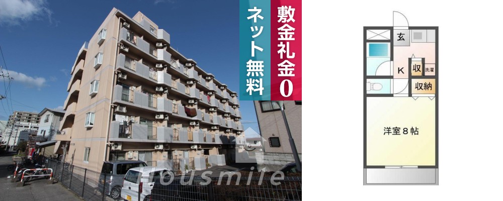 南蔵本町 マンション 1K 413の外観と間取り図