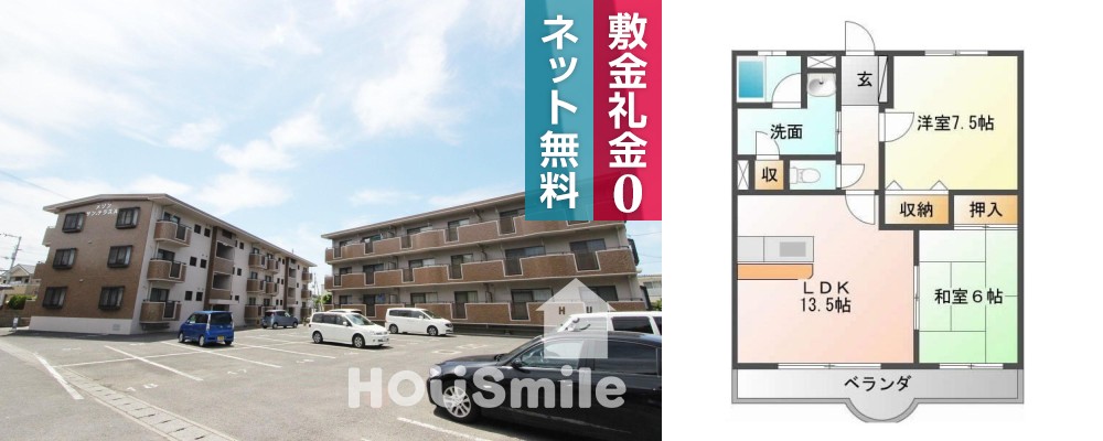 メゾンサンテラスB 301の外観と間取り図