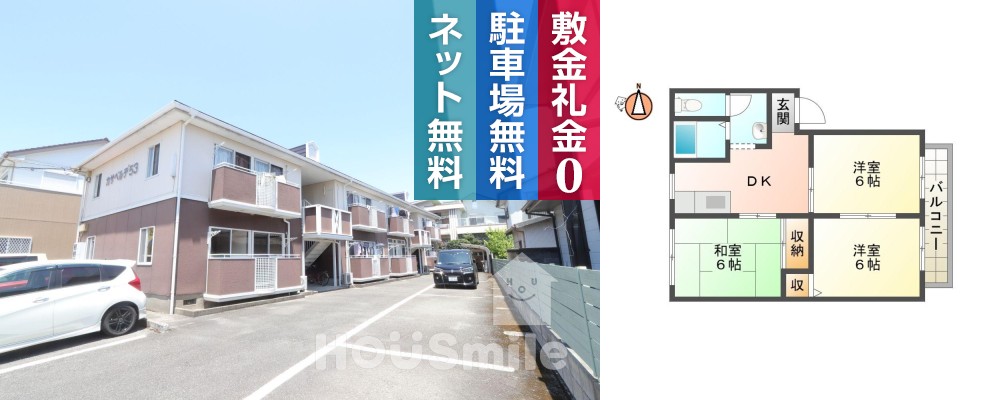 中吉野町 アパート 3DK 203の外観と間取り図
