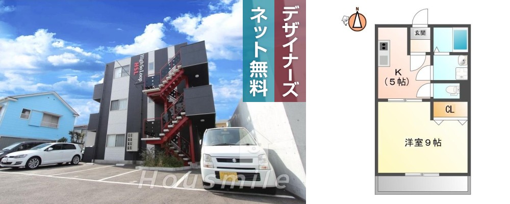 上助任町 アパート 1DK 202の外観と間取り図