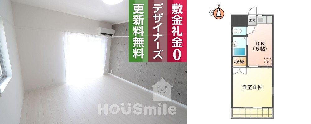 住吉 マンション 1DK 201の外観と間取り図
