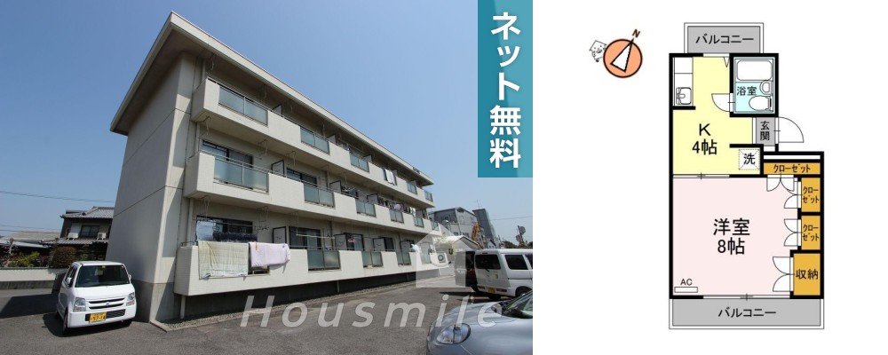 ハイツ伊世 207の外観と間取り図