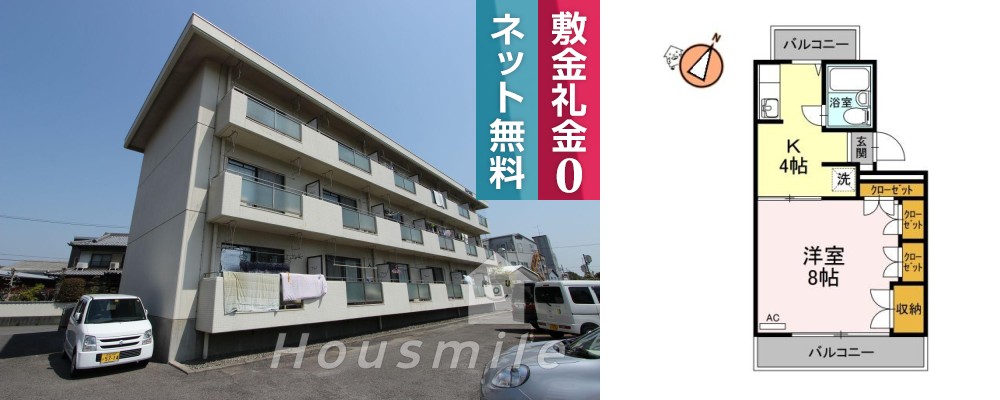 ハイツ伊世 302の外観と間取り図