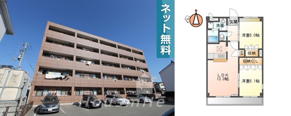 グレースヴィラ中吉野 101の外観と間取り図