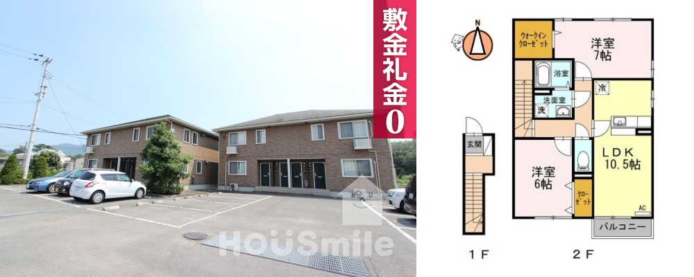 アクシス南島田B棟 B201の外観と間取り図