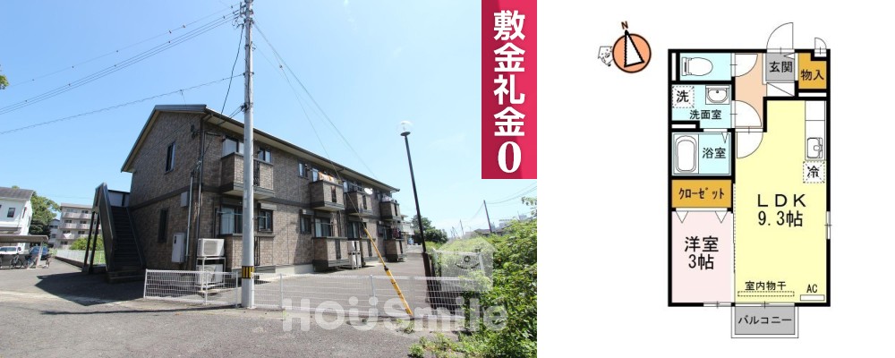 アクシス南島田D棟 201の外観と間取り図