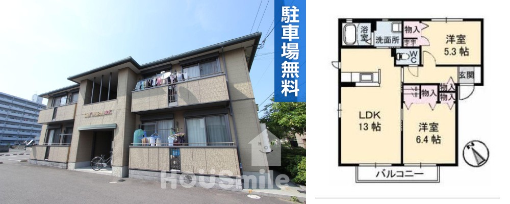 シャーメゾン末広 101の外観と間取り図