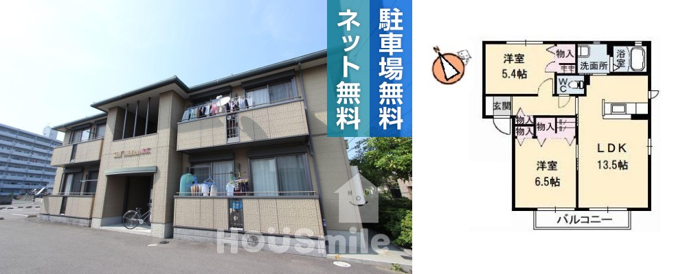 シャーメゾン末広 202の外観と間取り図