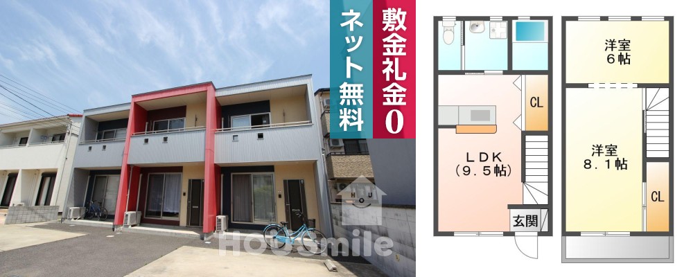 庄町 アパート 1LDK 1の外観と間取り図