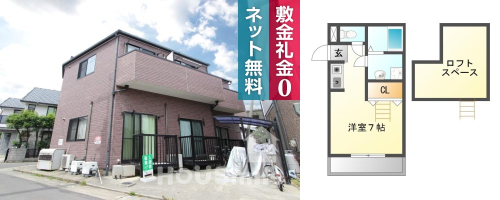 中島田町 アパート 1K 105の外観と間取り図